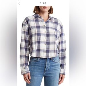 Cropped Flannel Shirt